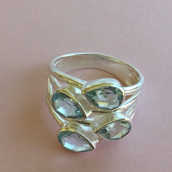 Genuine Blue Topaz .925 Sterling Silver Ring - Picture 9 of 16